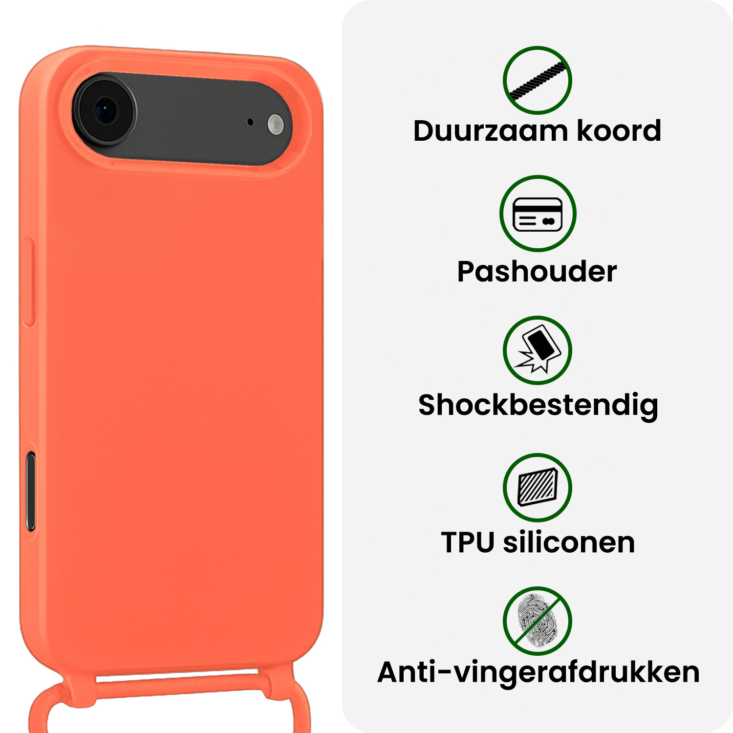 BASEY. BASEY. iPhone Air Hoesje met Koord - Papaya