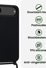 BASEY. BASEY. iPhone Air Hoesje met Koord Met 2x Screenprotector - Zwart