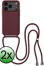 BASEY. BASEY. iPhone 17 Pro Hoesje met Koord - Aubergine - 2 PACK