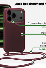 BASEY. BASEY. iPhone 17 Pro Hoesje met Koord Met 2x Screenprotector - Aubergine