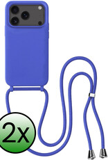 BASEY. BASEY. iPhone 17 Pro Hoesje met Koord - Fel Blauw - 2 PACK