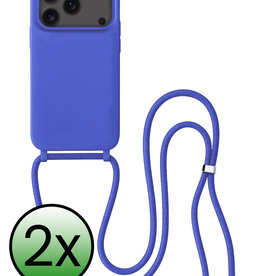 BASEY. BASEY. iPhone 17 Pro Hoesje met Koord - Fel Blauw - 2 PACK