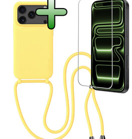 BASEY. BASEY. iPhone 17 Pro Hoesje met Koord Met Screenprotector - Geel
