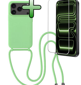 BASEY. BASEY. iPhone 17 Pro Hoesje met Koord Met Screenprotector - Groen