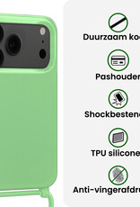 BASEY. BASEY. iPhone 17 Pro Hoesje met Koord Met 2x Screenprotector - Groen
