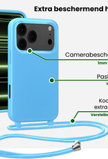 BASEY. BASEY. iPhone 17 Pro Hoesje met Koord Met 2x Screenprotector - Lichtblauw
