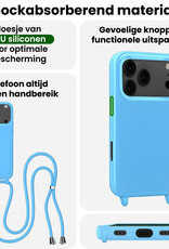 BASEY. BASEY. iPhone 17 Pro Hoesje met Koord Met 2x Screenprotector - Lichtblauw