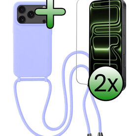 BASEY. BASEY. iPhone 17 Pro Hoesje met Koord Met 2x Screenprotector - Lila