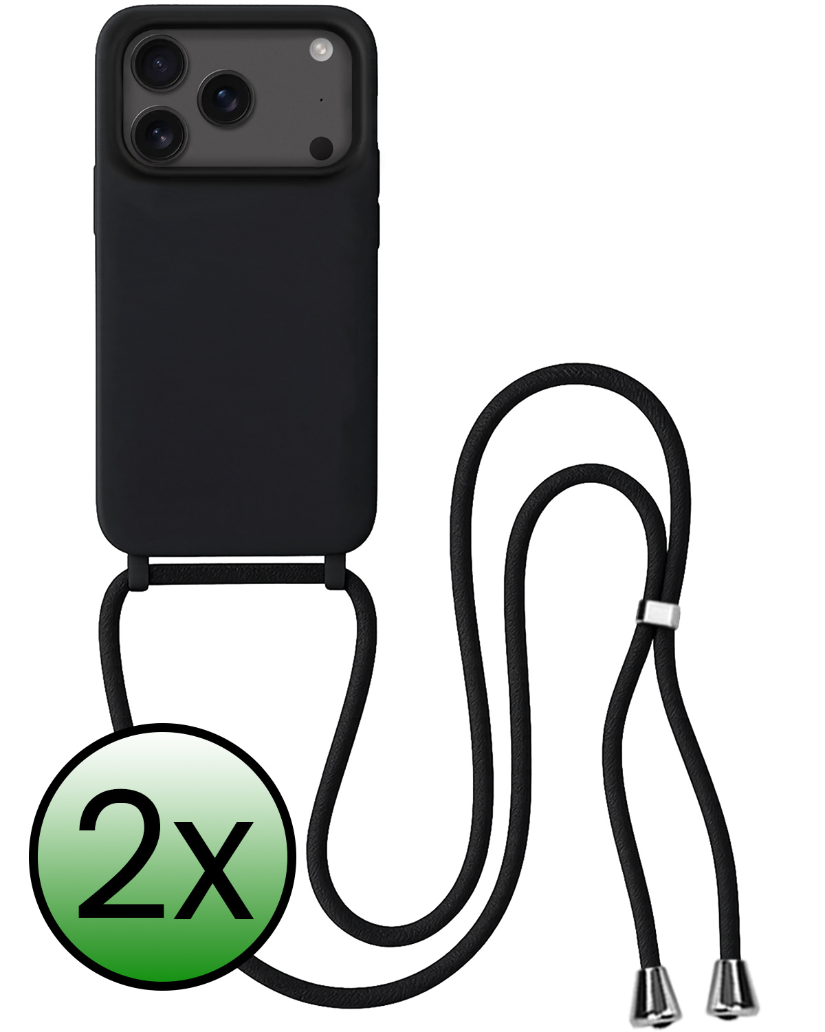 BASEY. BASEY. iPhone 17 Pro Hoesje met Koord - Zwart - 2 PACK