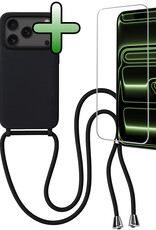 BASEY. BASEY. iPhone 17 Pro Hoesje met Koord Met Screenprotector - Zwart