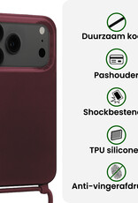 BASEY. BASEY. iPhone 17 Pro Max Hoesje met Koord Met Screenprotector - Aubergine
