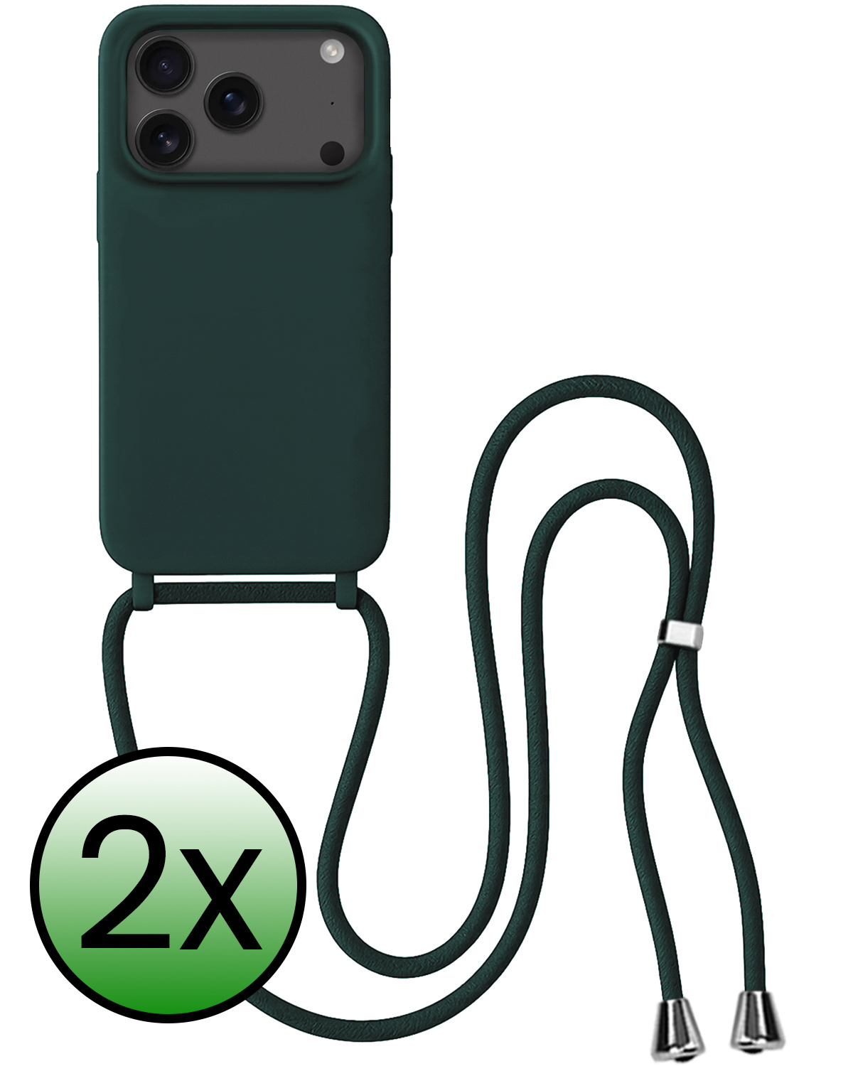 BASEY. BASEY. iPhone 17 Pro Max Hoesje met Koord - Donkergroen - 2 PACK