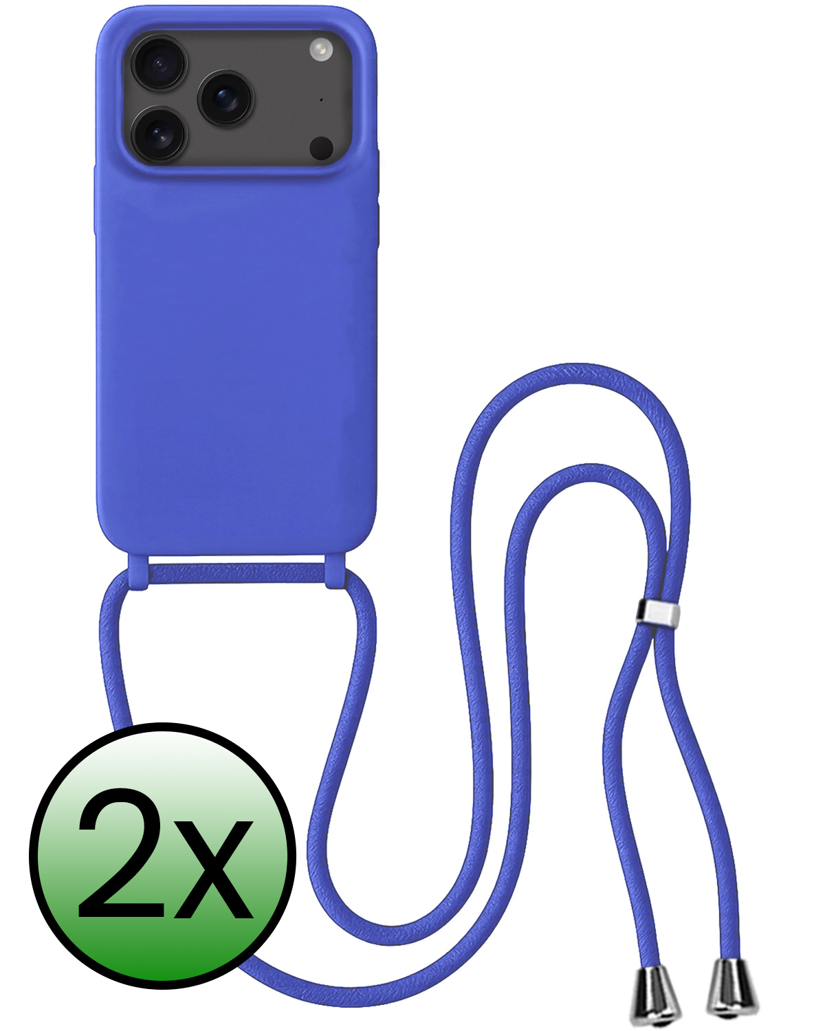 BASEY. BASEY. iPhone 17 Pro Max Hoesje met Koord - Fel Blauw - 2 PACK