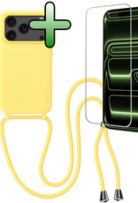 BASEY. BASEY. iPhone 17 Pro Max Hoesje met Koord Met Screenprotector - Geel