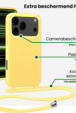 BASEY. BASEY. iPhone 17 Pro Max Hoesje met Koord Met 2x Screenprotector - Geel