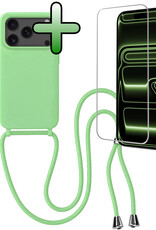 BASEY. BASEY. iPhone 17 Pro Max Hoesje met Koord Met Screenprotector - Groen
