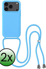 BASEY. BASEY. iPhone 17 Pro Max Hoesje met Koord - Lichtblauw - 2 PACK