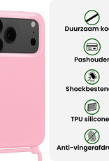 BASEY. BASEY. iPhone 17 Pro Max Hoesje met Koord Met Screenprotector - Lichtroze