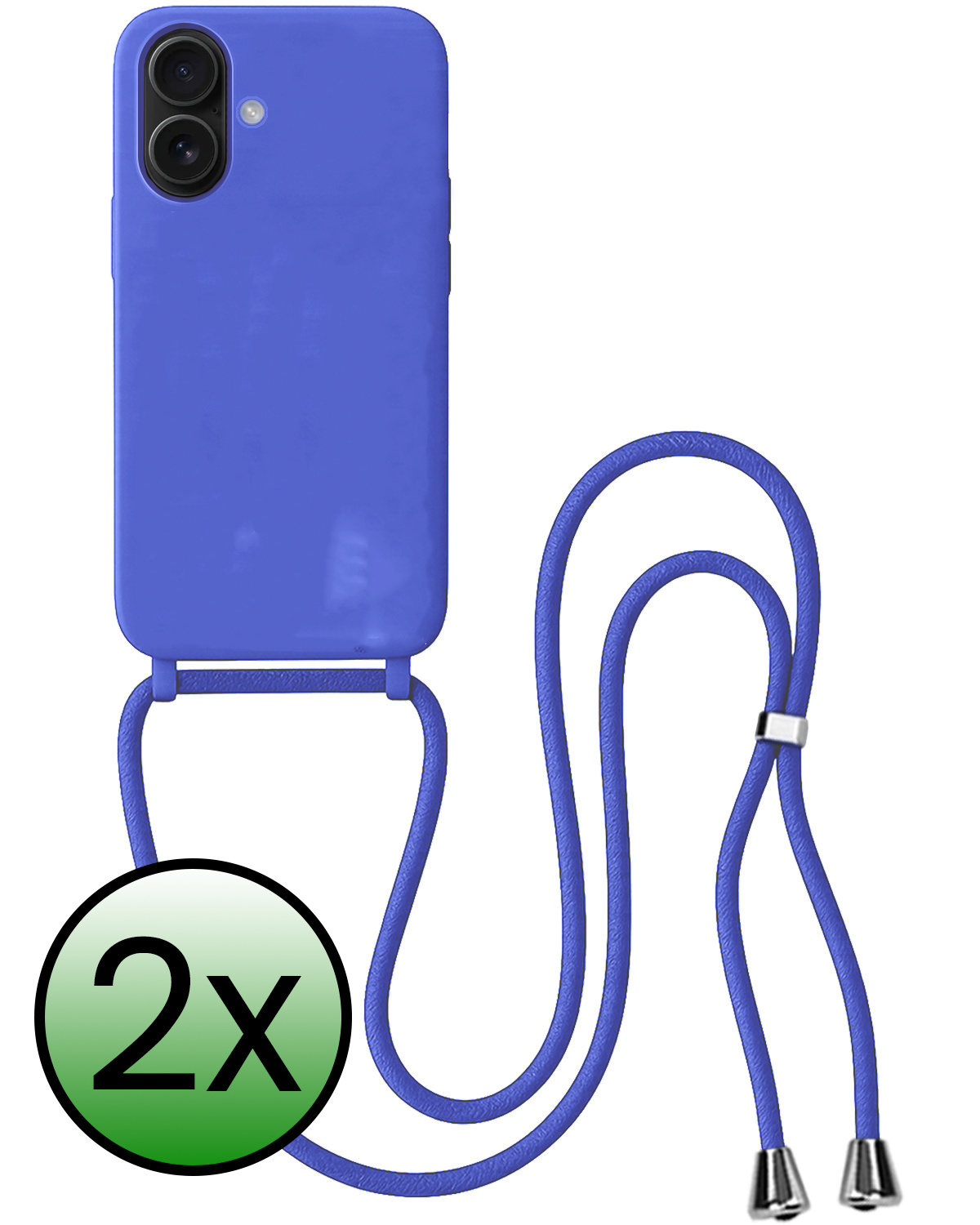 BASEY. BASEY. iPhone 17 Hoesje met Koord - Fel Blauw - 2 PACK