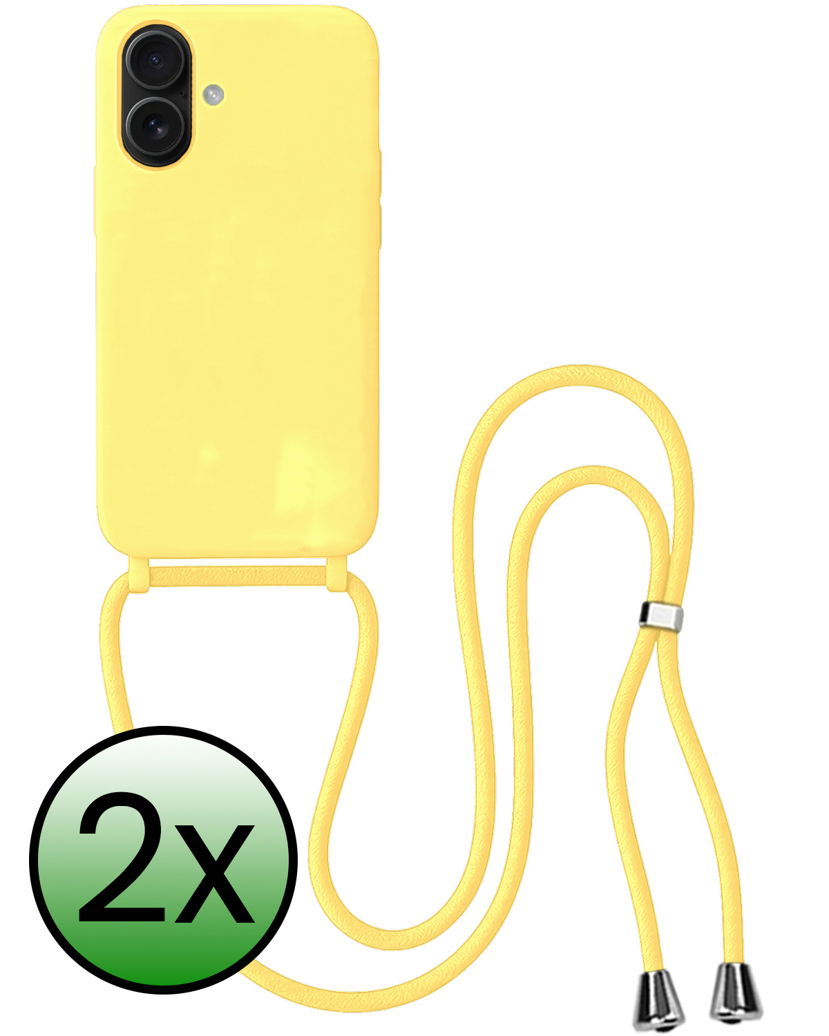 BASEY. BASEY. iPhone 17 Hoesje met Koord - Geel - 2 PACK