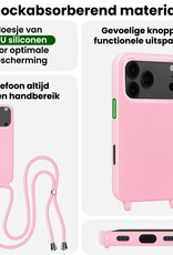BASEY. BASEY. iPhone 17 Pro Max Hoesje met Koord Met 2x Screenprotector - Lichtroze