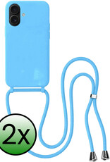 BASEY. BASEY. iPhone 17 Hoesje met Koord - Lichtblauw - 2 PACK