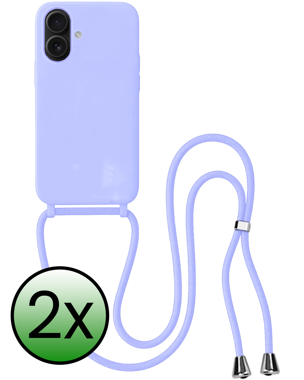 BASEY. BASEY. iPhone 17 Hoesje met Koord - Lila - 2 PACK