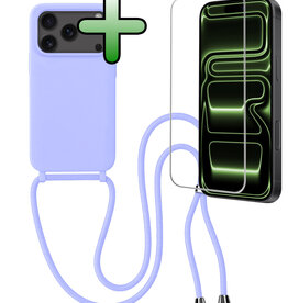 BASEY. BASEY. iPhone 17 Pro Max Hoesje met Koord Met Screenprotector - Lila