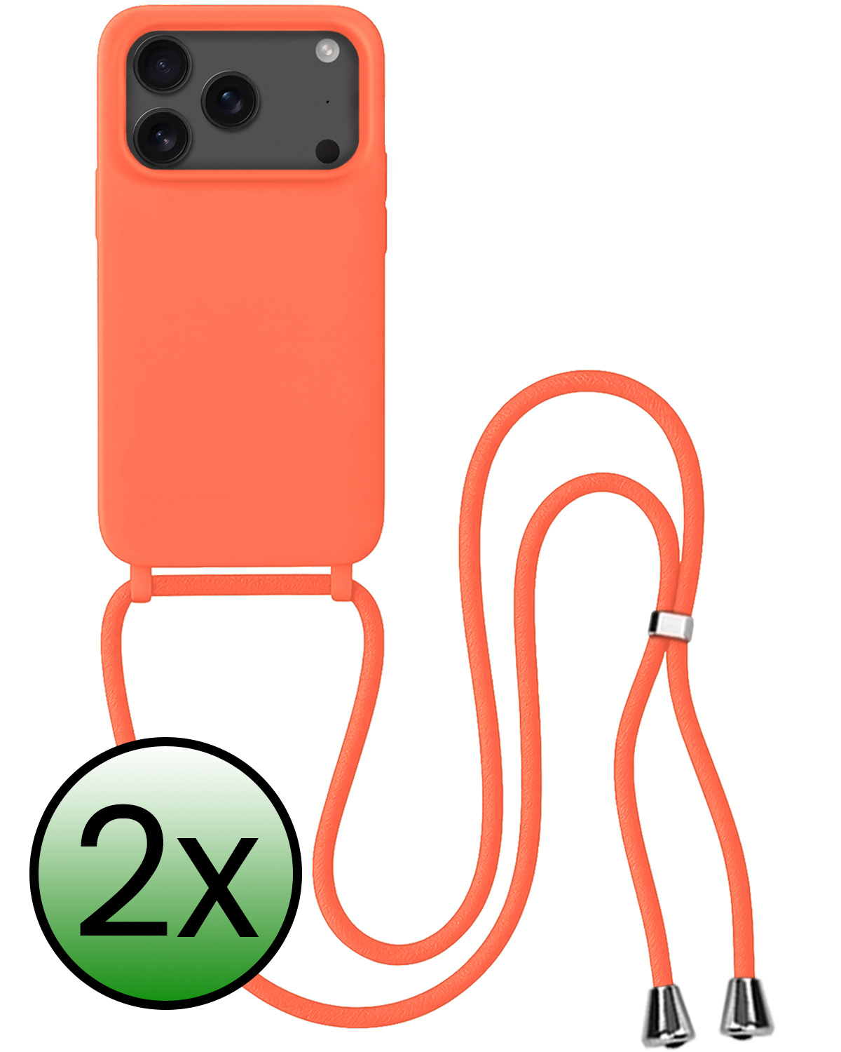 BASEY. BASEY. iPhone 17 Pro Max Hoesje met Koord - Papaya - 2 PACK