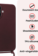 NoXx NoXx iPhone 17 Hoesje met Koord - Aubergine - 2 PACK