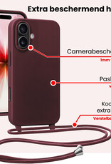 NoXx NoXx iPhone 17 Hoesje met Koord - Aubergine - 2 PACK