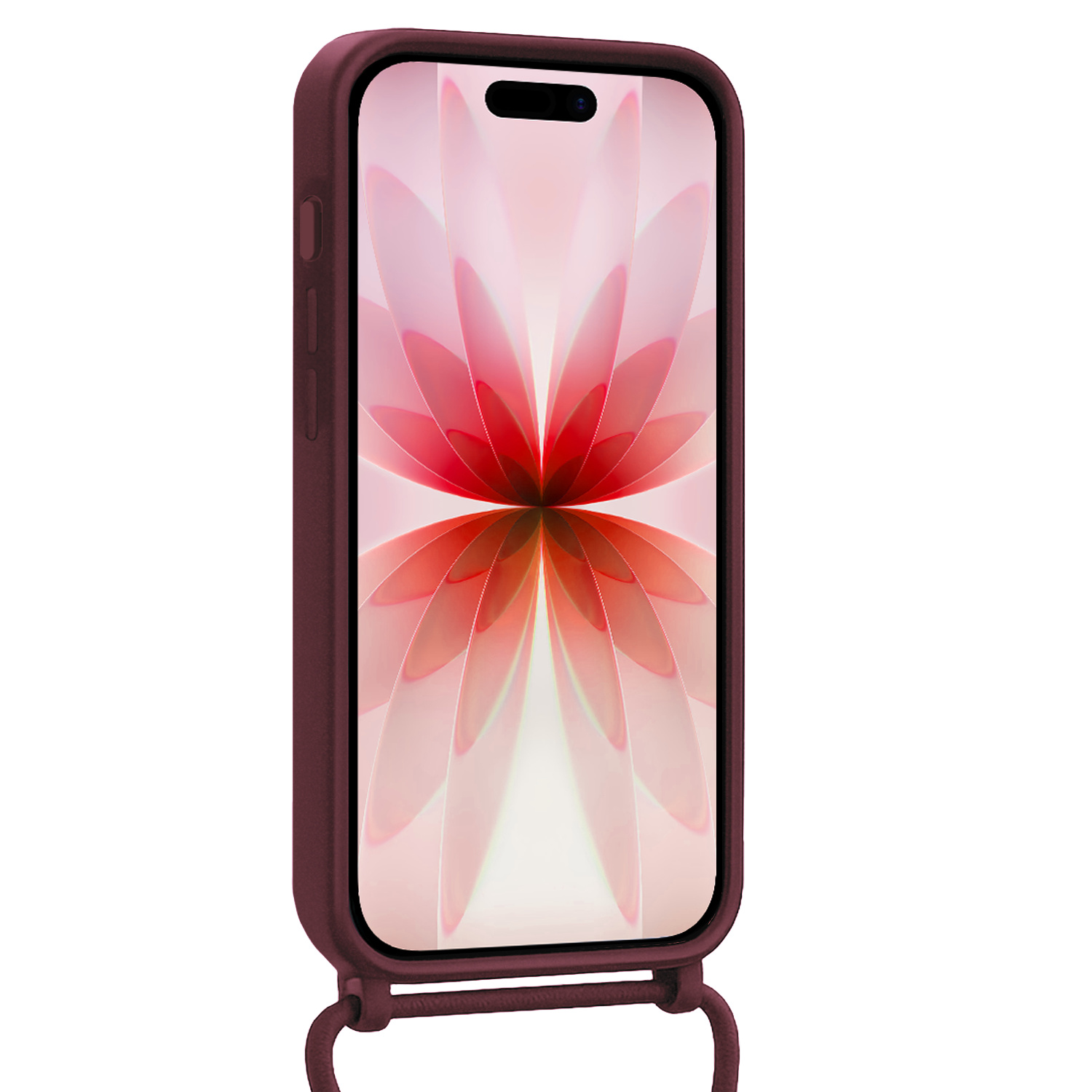 NoXx NoXx iPhone 17 Hoesje met Koord Met 2x Screenprotector - Aubergine