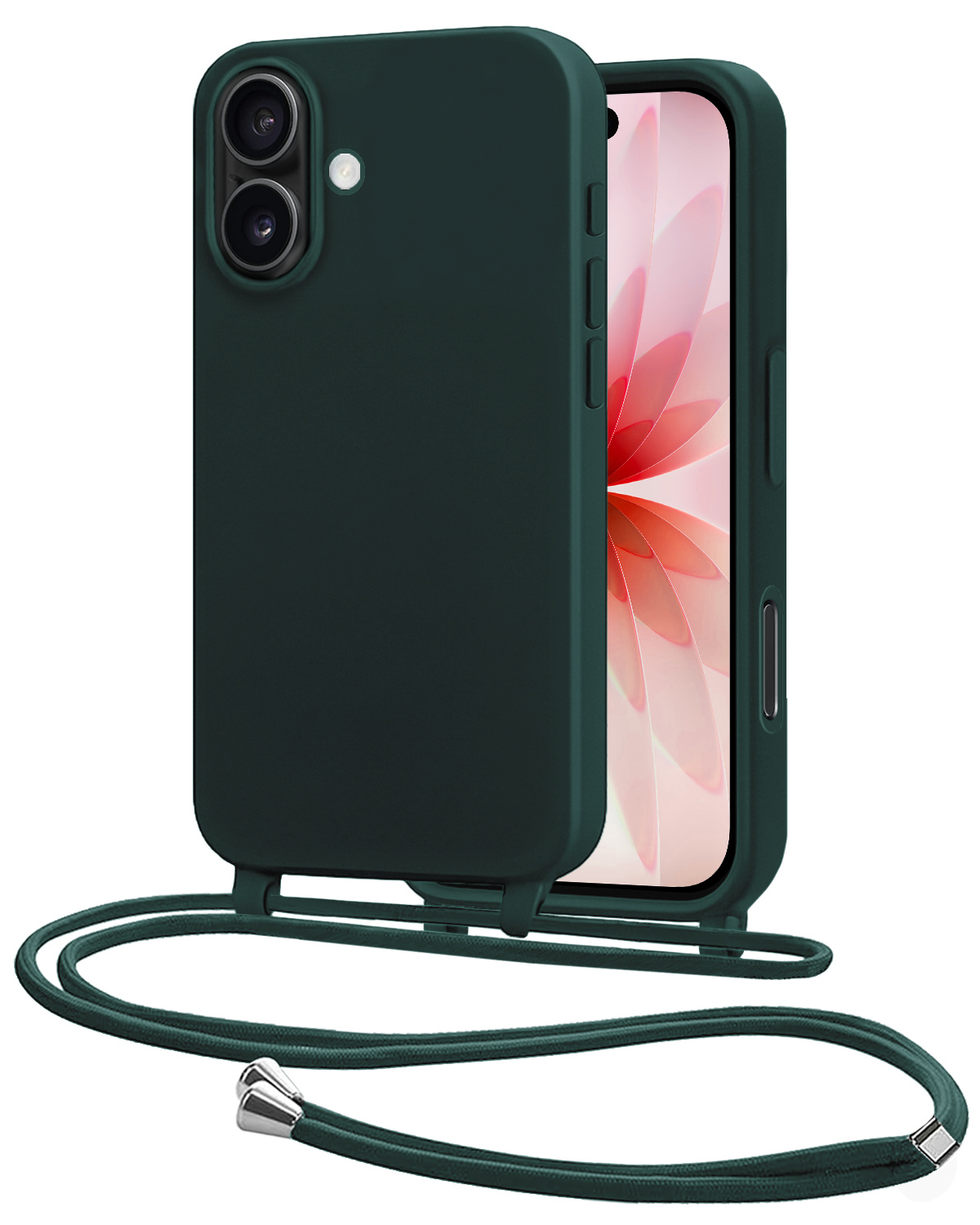 NoXx NoXx iPhone 17 Hoesje met Koord - Donkergroen