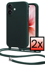 NoXx NoXx iPhone 17 Hoesje met Koord - Donkergroen - 2 PACK