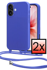 NoXx NoXx iPhone 17 Hoesje met Koord - Fel Blauw - 2 PACK
