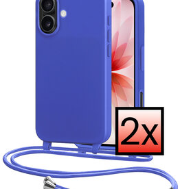 NoXx NoXx iPhone 17 Hoesje met Koord - Fel Blauw - 2 PACK