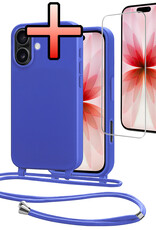 NoXx NoXx iPhone 17 Hoesje met Koord Met Screenprotector - Fel Blauw