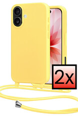 NoXx NoXx iPhone 17 Hoesje met Koord - Geel - 2 PACK