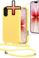 NoXx NoXx iPhone 17 Hoesje met Koord Met Screenprotector - Geel