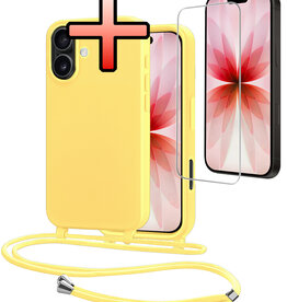 NoXx NoXx iPhone 17 Hoesje met Koord Met Screenprotector - Geel