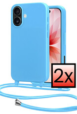 NoXx NoXx iPhone 17 Hoesje met Koord - Lichtblauw - 2 PACK