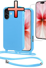NoXx NoXx iPhone 17 Hoesje met Koord Met Screenprotector - Lichtblauw