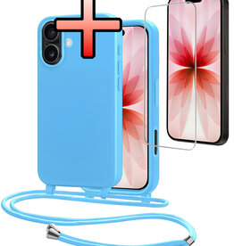 NoXx NoXx iPhone 17 Hoesje met Koord Met Screenprotector - Lichtblauw