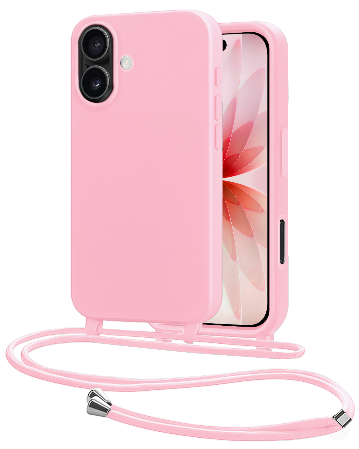 NoXx NoXx iPhone 17 Hoesje met Koord - Lichtroze