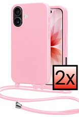 NoXx NoXx iPhone 17 Hoesje met Koord - Lichtroze - 2 PACK