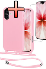 NoXx NoXx iPhone 17 Hoesje met Koord Met Screenprotector - Lichtroze