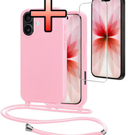 NoXx NoXx iPhone 17 Hoesje met Koord Met Screenprotector - Lichtroze
