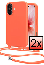 NoXx NoXx iPhone 17 Hoesje met Koord - Papaya - 2 PACK
