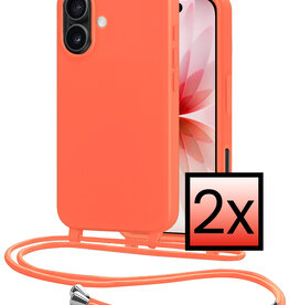 NoXx NoXx iPhone 17 Hoesje met Koord - Papaya - 2 PACK