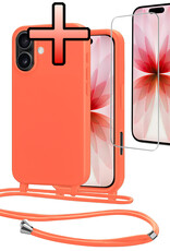 NoXx NoXx iPhone 17 Hoesje met Koord Met Screenprotector - Papaya